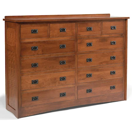 12-Drawer Solid Wood Double Dresser